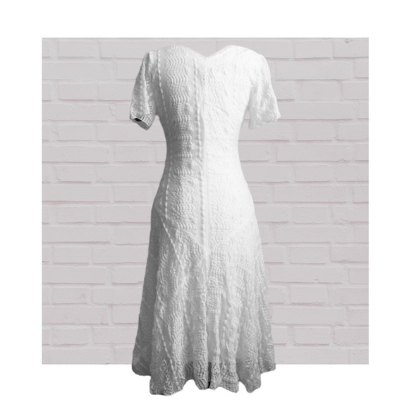 Rabbit Rabbit Rabbit Lace Overlay Dress Wedding Sheer Size 18W Coquette Romantic - Picture 4 of 14